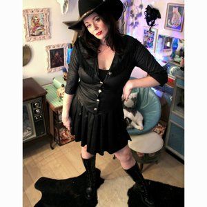 Western Cowgirl Snake Fringe Mini Dress with Heart Buttons